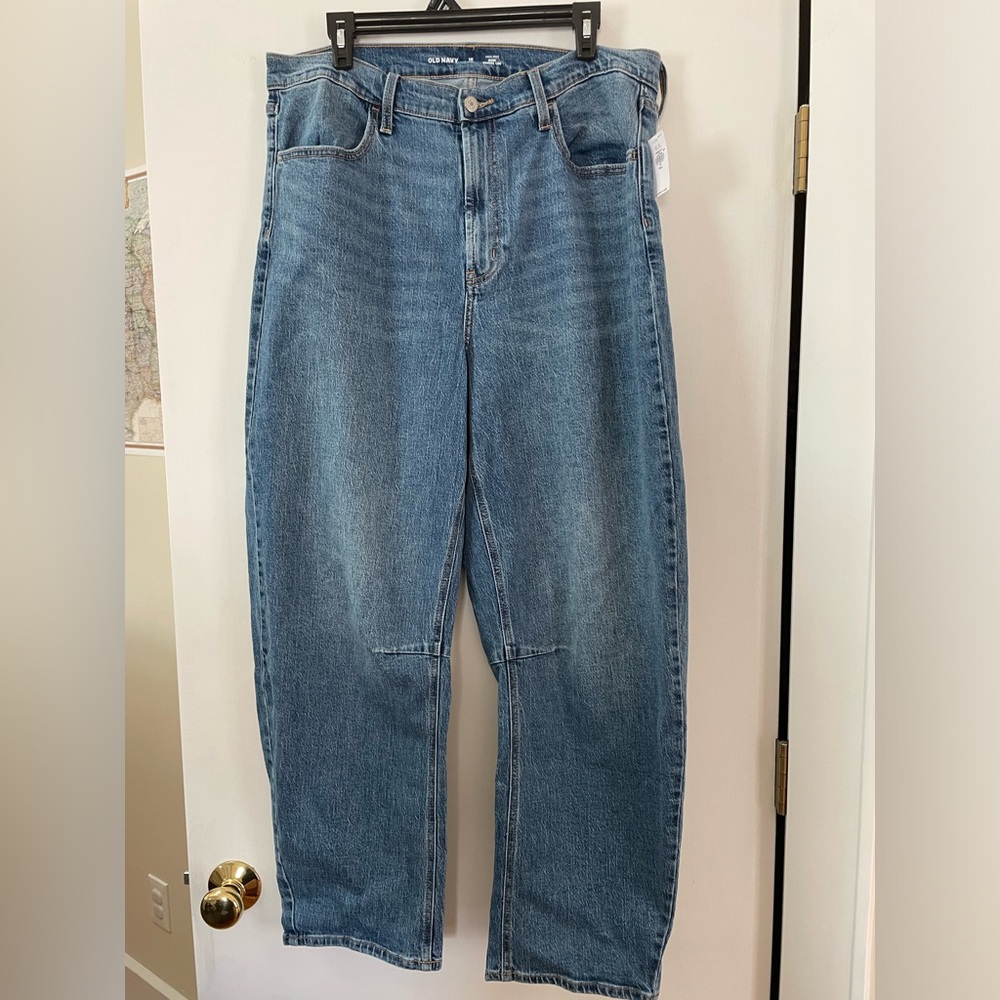 NWT High-Waisted Baggy Barrel Ankle Jeans - Old Navy 16T